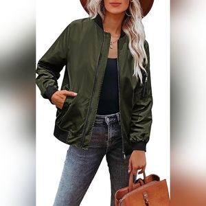 Bomber Jacket - Lightweight- Army Green - XL